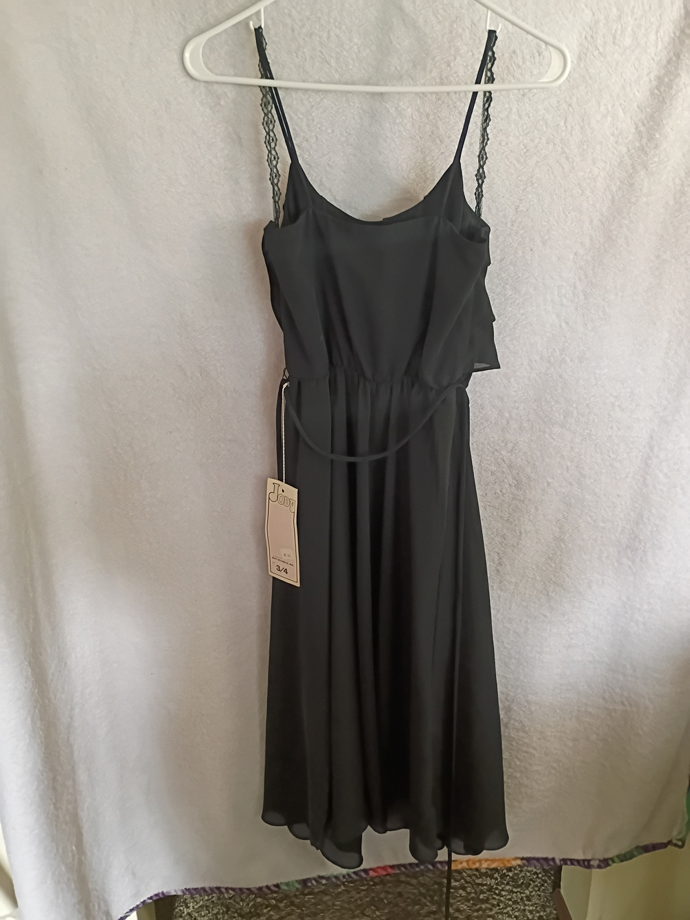 Vintage Jody Black Spaghetti Strap Midi Dress - Picture 2 of 4